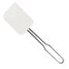 A white rectangular spatula with a stainless steel handle.
