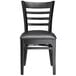 Lancaster Table & Seating Black Finish Wooden Ladder Back Chair with 2 1/2" Black Padded Seat Main Thumbnail 6