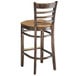 Lancaster Table & Seating Vintage Ladder Back Bar Height Chair with Light Brown Padded Seat Main Thumbnail 4