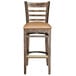 Lancaster Table & Seating Vintage Ladder Back Bar Height Chair with Light Brown Padded Seat Main Thumbnail 5