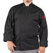 Uncommon Threads Classic Knot 0403 Unisex Black Customizable Long Sleeve Chef Coat Main Thumbnail 1