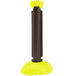 Grosfillex US961013 Resin Fence Post and Interlocking Base - Brown / Safety Yellow Main Thumbnail 1