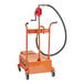 A Fryclone fryer oil disposal unit with an orange cart and a hose.