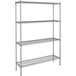 A Steelton chrome wire shelving unit with four shelves.