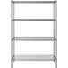 A Steelton wire shelving unit with four shelves on a white background.