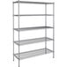 A Steelton wire shelving unit with five metal shelves.