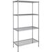 A Steelton chrome wire shelving unit with four shelves.