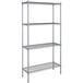 A Steelton wire shelving unit with four metal shelves.