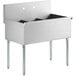 Regency 36" 16-Gauge Stainless Steel Three Compartment Commercial Utility Sink - 12" x 21" x 13" Bowl Main Thumbnail 2