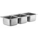 Regency 14" x 16" x 10" 20 Gauge Stainless Steel Three Compartment Drop-In Sink Main Thumbnail 3
