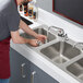 Regency 14" x 16" x 10" 20 Gauge Stainless Steel Three Compartment Drop-In Sink Main Thumbnail 1