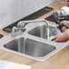 Regency 10" x 14" x 10" 20 Gauge Stainless Steel Two Compartment Drop-In Sink Main Thumbnail 1
