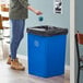 Lavex Janitorial 35 Gallon Blue Square Recycle Bin Main Thumbnail 1