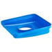Lavex Janitorial 19 / 23 Gallon Blue Square Recycle Bin Lid with Bottle / Can Hole Main Thumbnail 4