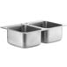 Regency 14" x 16" x 10" 20 Gauge Stainless Steel Two Compartment Drop-In Sink Main Thumbnail 3