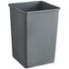 A grey plastic bin with a square top.