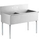 Regency 48" 16-Gauge Stainless Steel Two Compartment Commercial Utility Sink - 24" x 24" x 13" Bowl Main Thumbnail 2