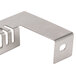 A stainless steel APW Wyott flat top roller grill divider kit corner with holes.