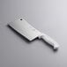 A white meat cleaver with a white handle.
