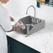 Waterloo 10" x 14" x 10" 18 Gauge Stainless Steel One Compartment Drop-In Sink with Side Splashes Main Thumbnail 1