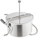 A stainless steel Carnival King kettle with a metal lid and a handle.