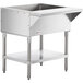 A ServIt stainless steel ice-cooled cold food table with undershelf.