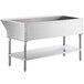 A stainless steel ServIt ice-cooled cold food table with an undershelf.