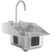 Waterloo 10" x 14" x 5" 18 Gauge Stainless Steel One Compartment Drop-In Sink with 8" Gooseneck Faucet and Side Splashes Main Thumbnail 3