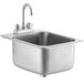 Regency 14" x 16" x 10" 20 Gauge Stainless Steel One Compartment Drop-In Sink with 8" Gooseneck Faucet Main Thumbnail 3