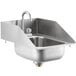 Regency 10" x 14" x 5" 20 Gauge Stainless Steel One Compartment Drop-In Sink with Gooseneck Faucet and Side Splashes Main Thumbnail 3