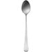 A Delco Old English stainless steel iced tea spoon with a handle on a white background.