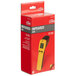 A red box with a yellow and black CDN digital laser infrared thermometer.