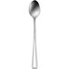 A Delco Belmore stainless steel iced tea spoon with a silver handle.