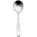 A Delco Lexington stainless steel bouillon spoon with a black handle and silver spoon.