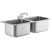 Regency 20" x 16" x 12" 20 Gauge Stainless Steel Two Compartment Drop-In Sink with 8" Swing Faucet Main Thumbnail 3