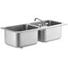 Regency 20" x 16" x 12" 20 Gauge Stainless Steel Two Compartment Drop-In Sink with 8" Swing Faucet Main Thumbnail 4