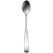 A stainless steel iced tea spoon with a silver handle on a white background.