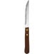 A Delco Econoline stainless steel steak knife with a wood handle.