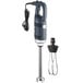 An AvaMix heavy-duty immersion blender with a cord and a whisk attachment.