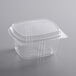 Choice 16 oz. Clear RPET Tall Hinged Deli Container - 200/Case
