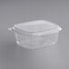 Choice 32 oz. Clear RPET Tall Hinged Deli Container with Domed Lid - 200/Case Main Thumbnail 3