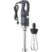 An AvaMix heavy-duty immersion blender with a cord and a whisk.