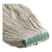 A close-up of a white Lavex cotton looped end wet mop head.