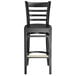 Lancaster Table & Seating Black Wood Frame Ladder Back Bar Height Chair with Black Wood Seat Main Thumbnail 6