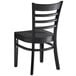 Lancaster Table & Seating Black Finish Wooden Ladder Back Chair with Black Wooden Seat Main Thumbnail 4