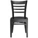Lancaster Table & Seating Black Finish Wooden Ladder Back Chair with Black Wooden Seat Main Thumbnail 6