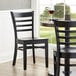 Lancaster Table & Seating Black Finish Wooden Ladder Back Chair with Black Wooden Seat Main Thumbnail 1