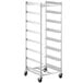 A Steelton metal rack with wheels and shelves.
