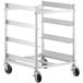 A Steelton aluminum cart with four shelves and black wheels.