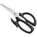 Mercer Culinary Japanese Steel Kitchen Shears with black handles.